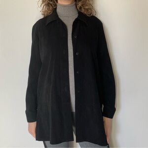 Vintage Suzy petite suede Black Button-Up Blazer in size Medium